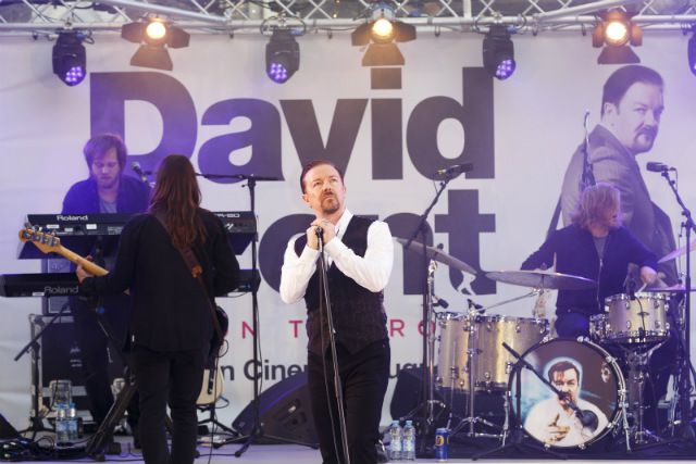 Ricky Gervais in character as David Brent at the premiere of 'David Brent: Life On The Road'